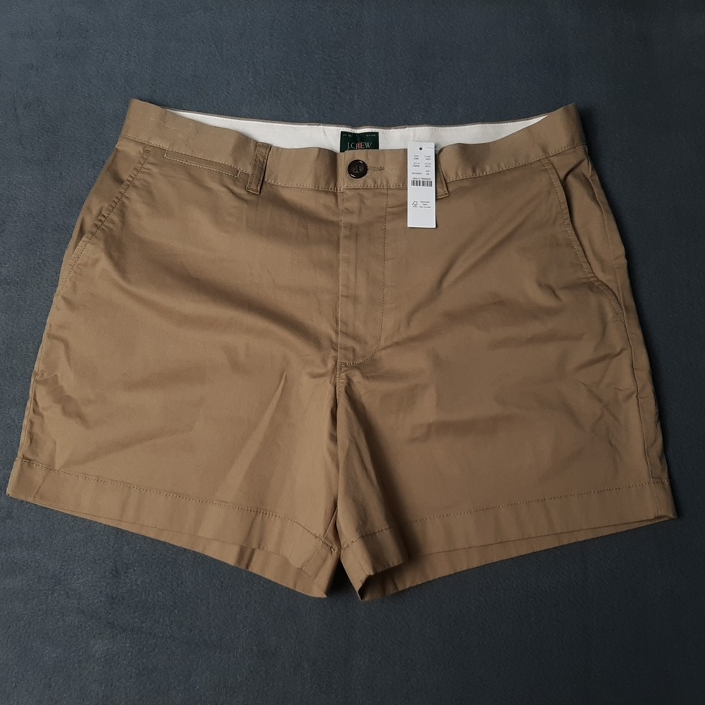 NEW J Crew Shorts Men 33 x 5 Brown Khaki Chino Portsider Short Casual CI908